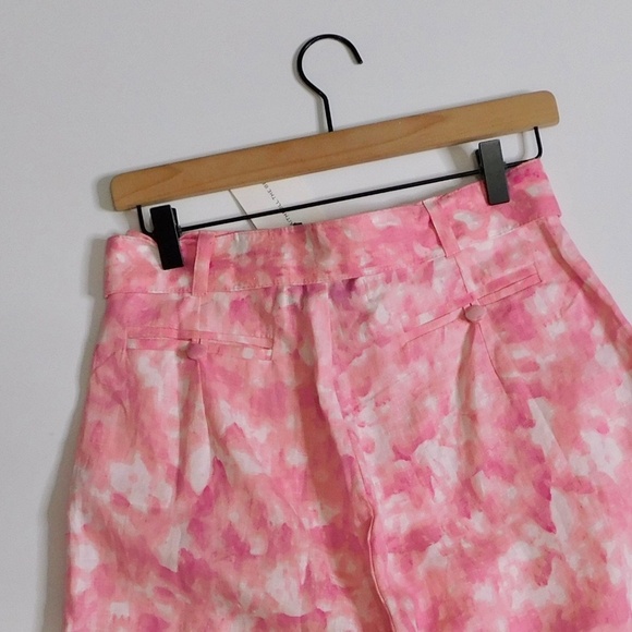 NWT!! Faithfull The Brand REVOLVE Les Deux Shorts Pink Roos Tie Dye Linen Size 4 - Picture 10 of 16